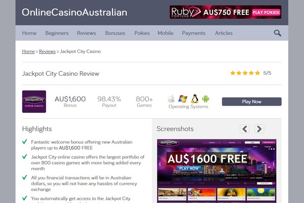 online australian casino real money