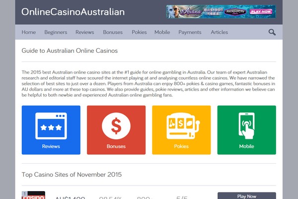 Online Casino Australian Screenshot